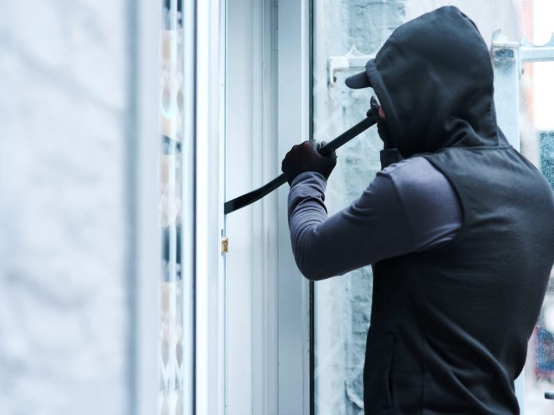 Criminal trying to break into a home in costa del sol spain.