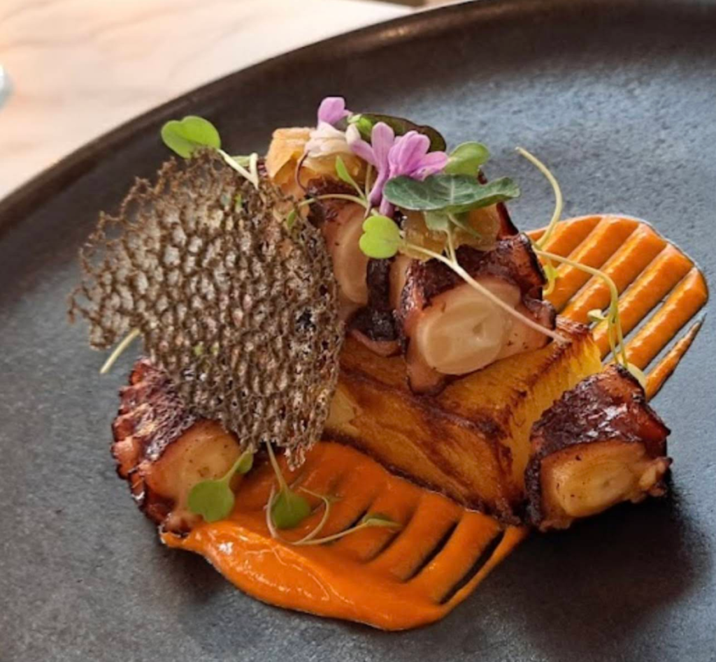 picture of an ikan seafood dish taken inside the restaurant