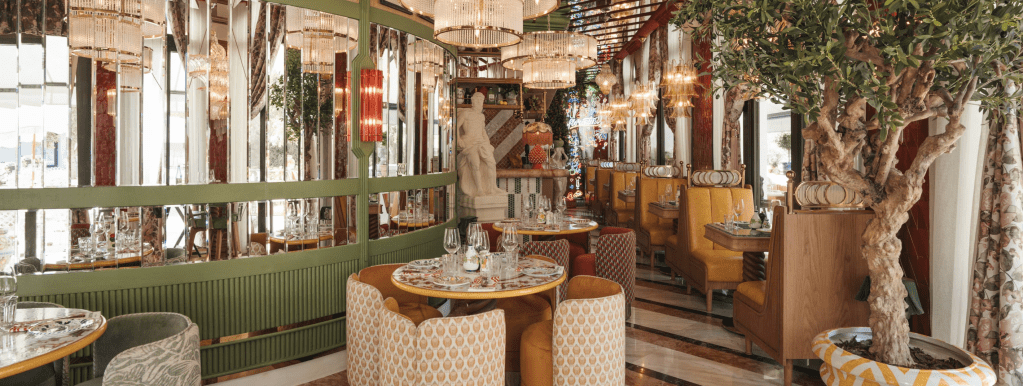 Interior photo of Florentine an italian restuarant in spain.
