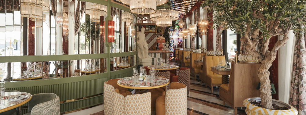 Interior photo of Florentine an italian restuarant in spain.