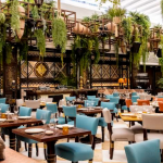 Inside seating in coya, with a cover that is opened when weather is good and at night you can see the stars