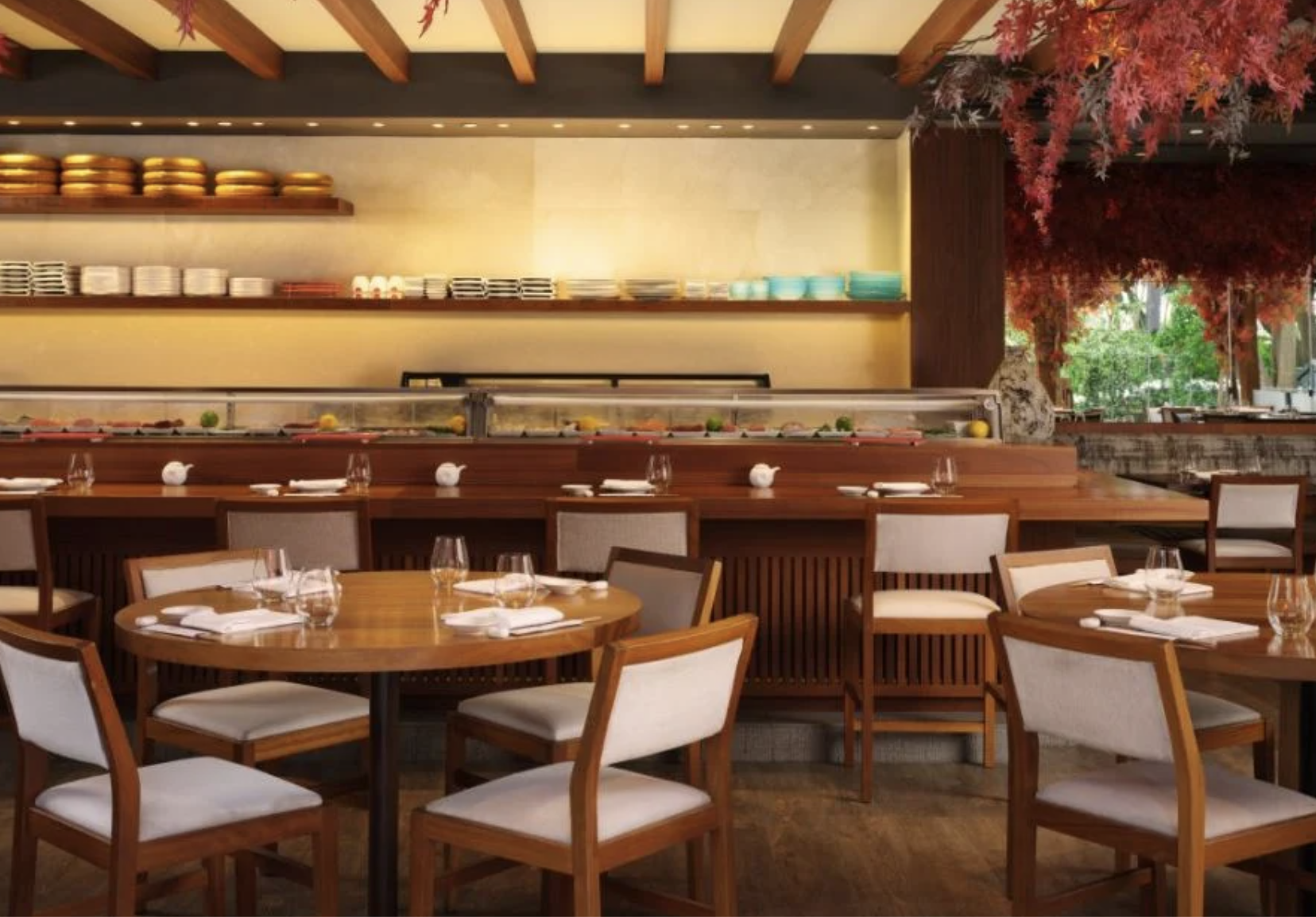 picture of the tables inside noby and bar