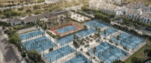 Padel courts in blue