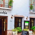A picture ofm the main entrance of Pinocchios restaurant in nerja during the day